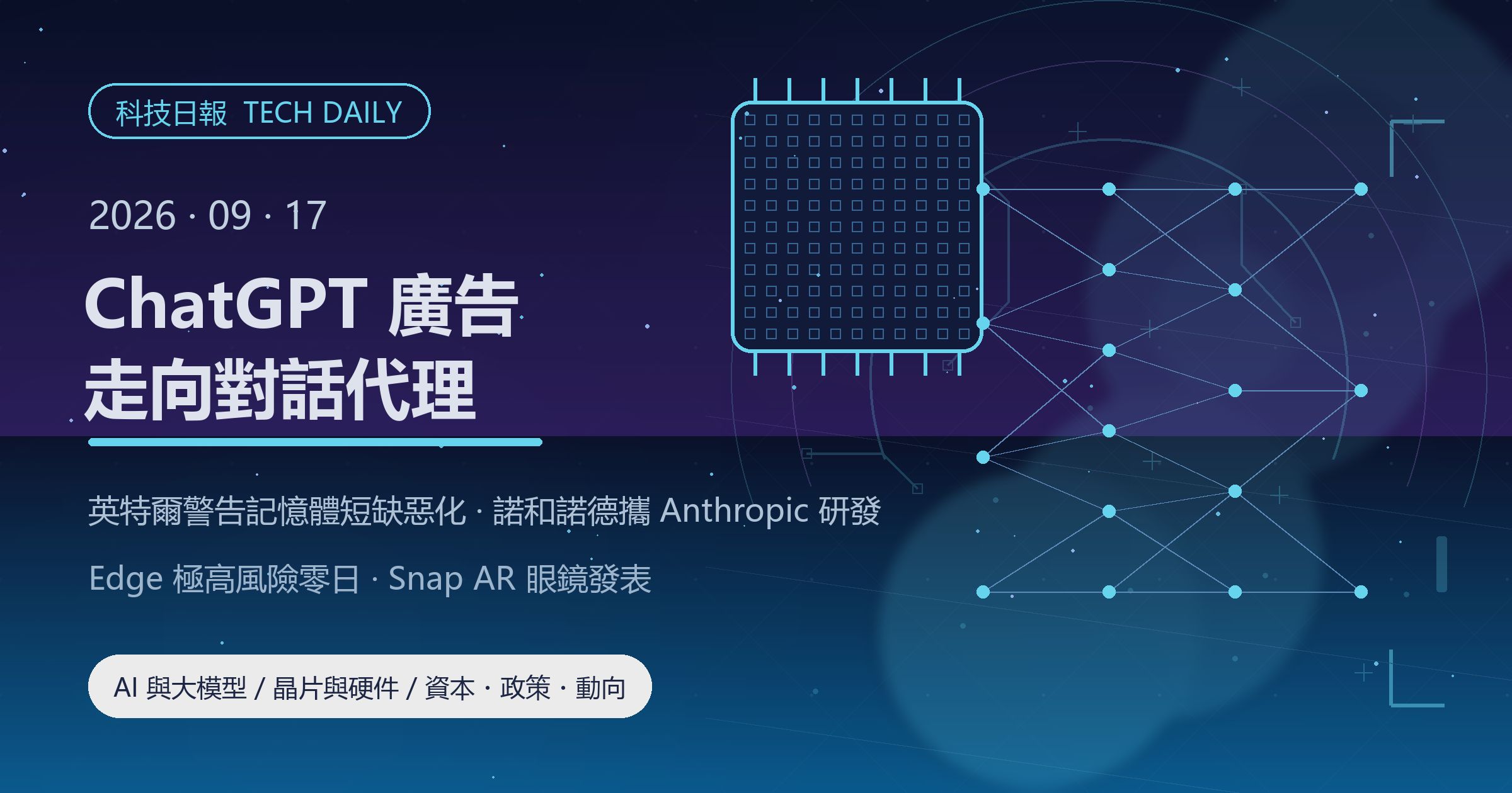 [科技日報] 2026年9月17日｜OpenAI 將 ChatGPT 廣告升級為對話代理