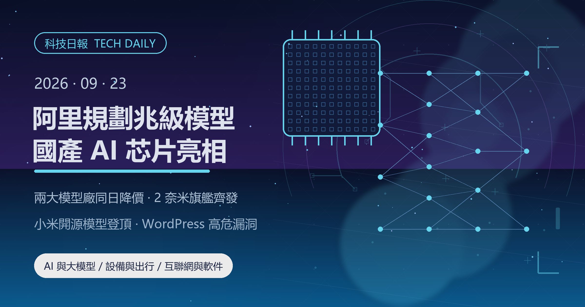 [科技日報] 2026年9月23日｜阿里規劃兆級參數模型，國產 AI 芯片同步亮相