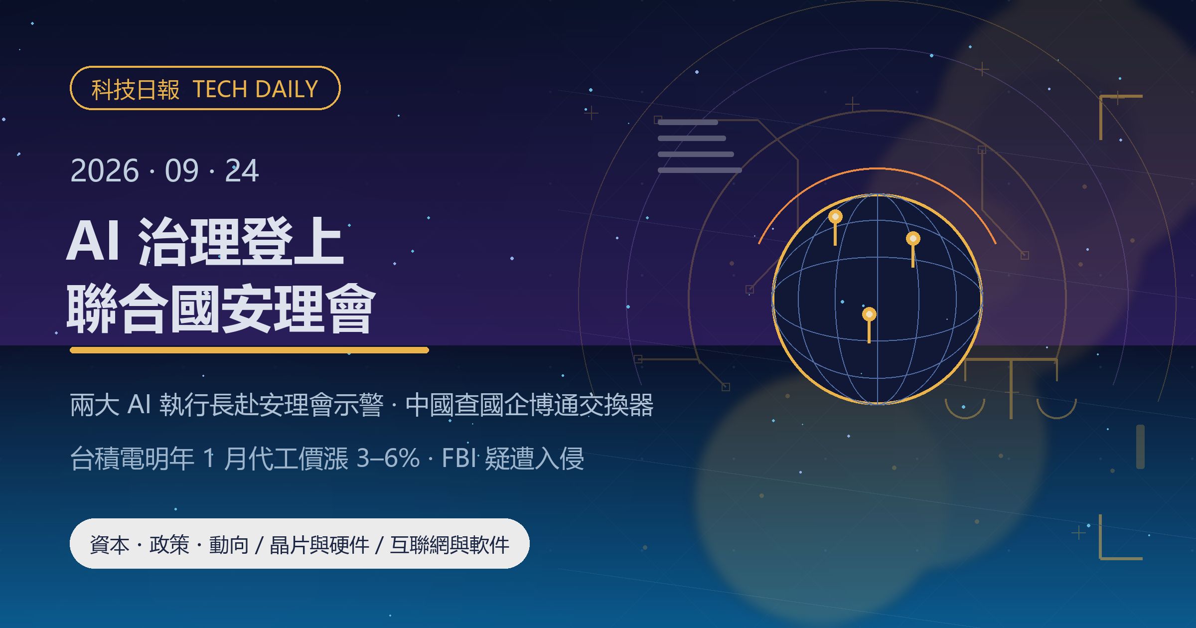 [科技日報] 2026年9月24日｜OpenAI 與 Anthropic 執行長赴安理會示警 AI 風險