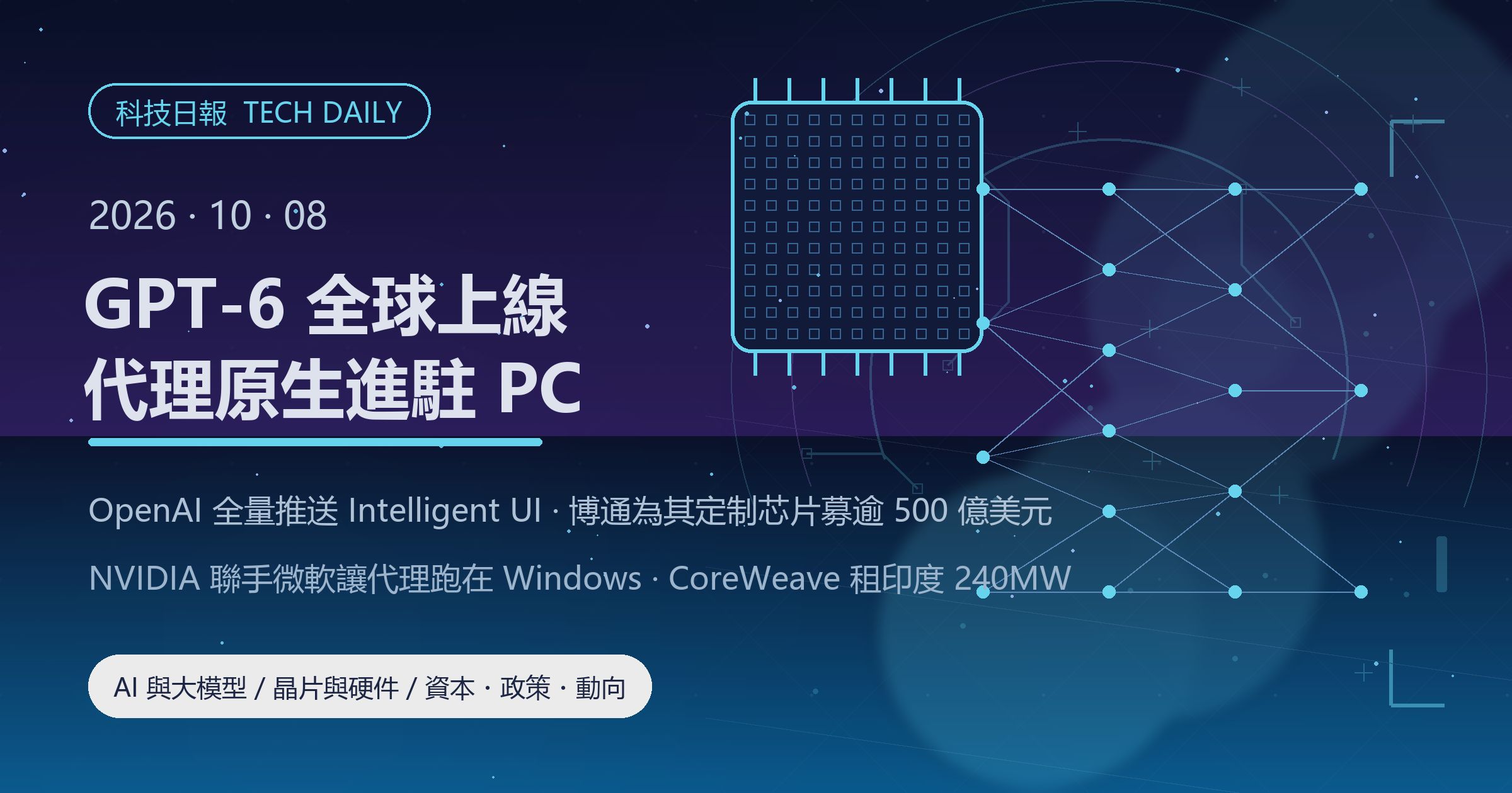 [科技日報] 2026年10月8日｜GPT-6 全球全量上線，AI 代理原生進駐 Windows